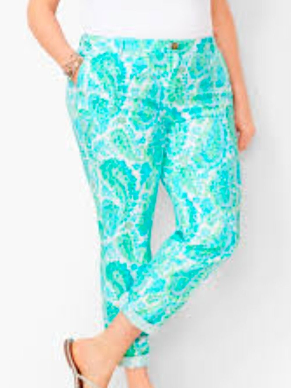 Talbots Girlfriend Chino Fresco Ankle Pants Size 14 NWOT